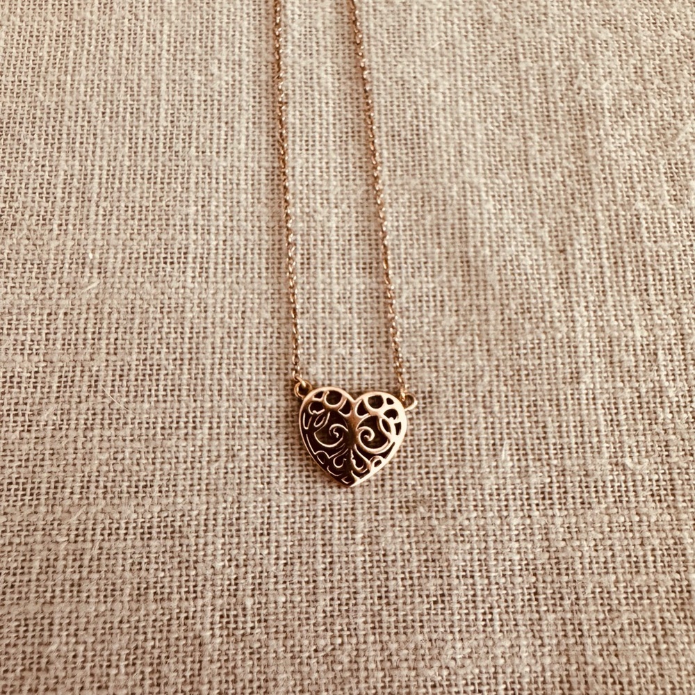 Tiffany & Co Rose Gold Heart Pendant Necklace